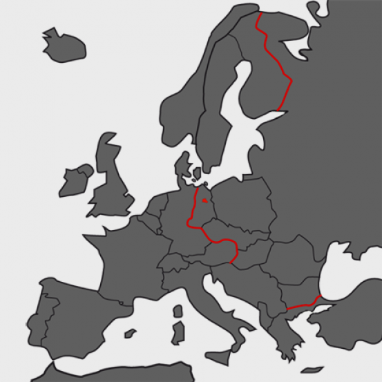Karte: Der "Eiserne Vorhang" in Europa